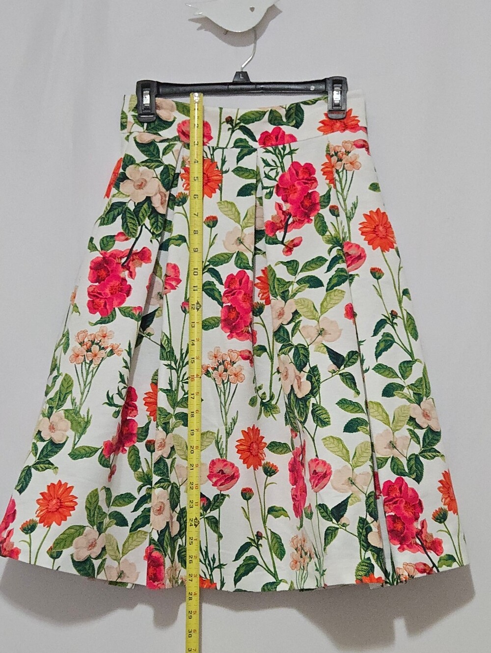 Vintage Eliza J Pleated A-Line Skirt - Botanical - Box Pleats - Tulle - Size 4 - Picture 8 of 12